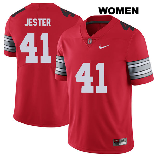 Ohio State Buckeyes Women's Hayden Jester #41 Red Authentic Nike 2018 Spring Game College NCAA Stitched Football Jersey DA19D88XY